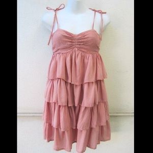 Pink Tiered Ruffled Babydoll Dress F21