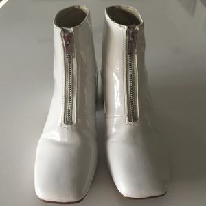 Cheap Monday Square Boot in white patent leather