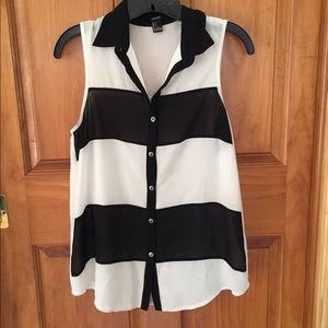 Forever 21 striped button up top.