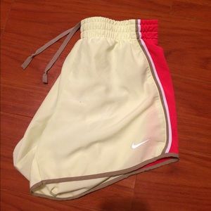 great condition light yellow w pink running shorts