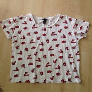 Super Soft Red/White Foxy Tshirt