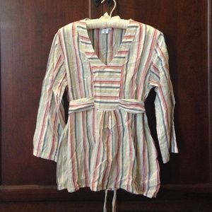 Warm striped maternity top