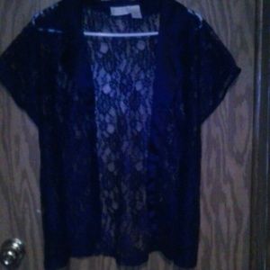 Victoria Secret button up, see through lace shaw