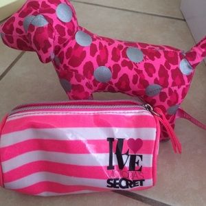 PINK dog and VS waterproof makeup bag