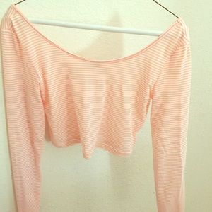 Gianna Bini pink and cream crop top