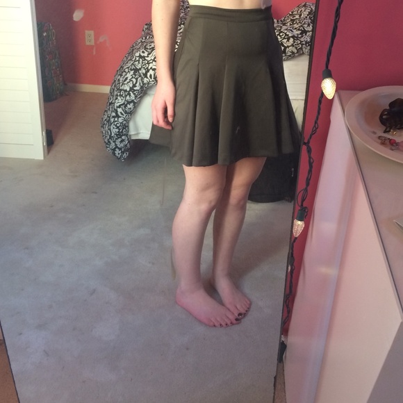 Nasty Gal military green skater skirt