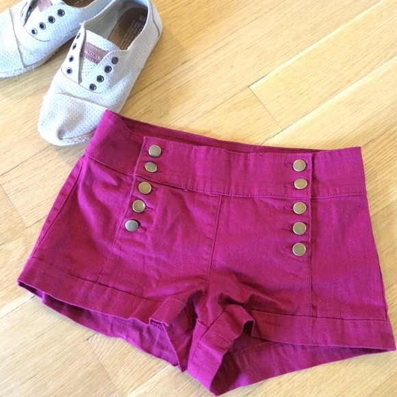 Button High Waisted Shorts