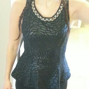 Black Peplum Top