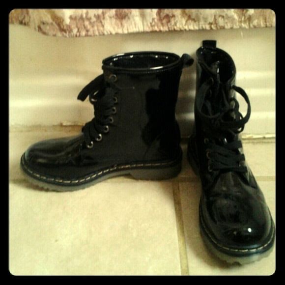 Shiny Black Boots