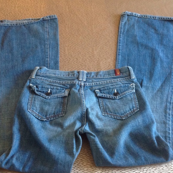 💖💕7 FOR ALL MAN KIND FLARED DENIM JEANS💖 - Picture 2 of 4