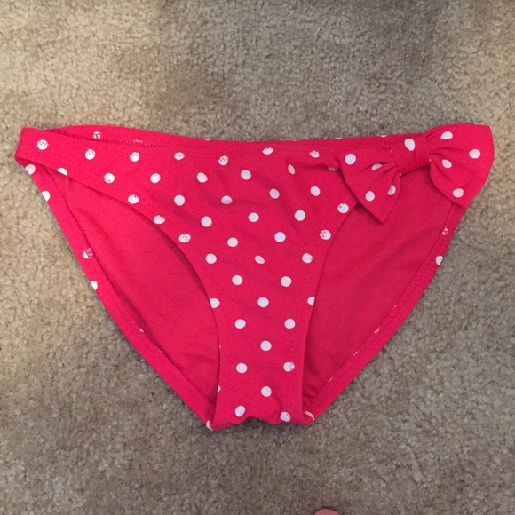 Red polka dot bikini bottoms