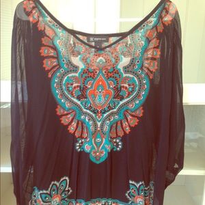 Plus Size - Peasant Top w/built in cami