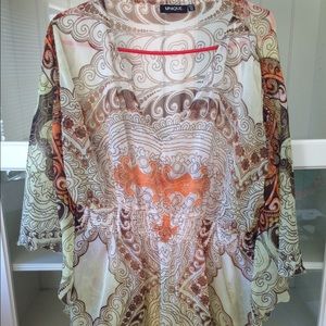 Plus Size - Sheer butterfly summer top
