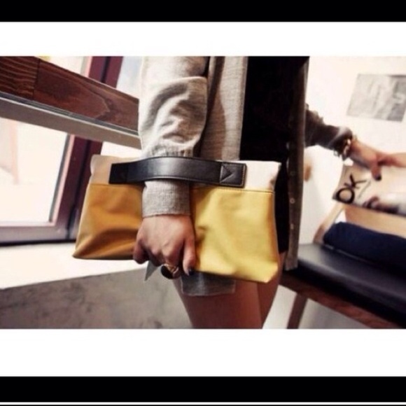 Yellow, tan and black folding clutch****SOLD***