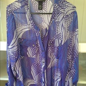 Plus Size - Sheer button down Lane Bryant shirt.