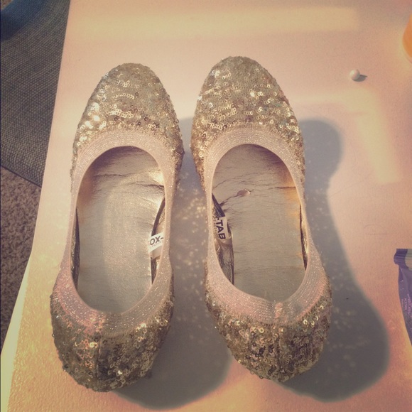 Gold Sequin Flats