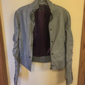 Grey Leather Jacket