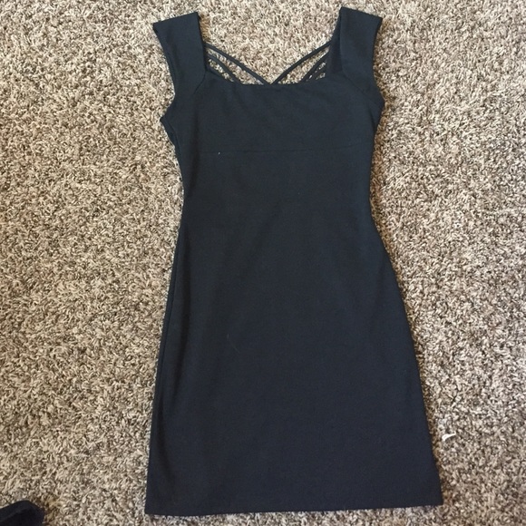 Black fitted foreign exchange dress
