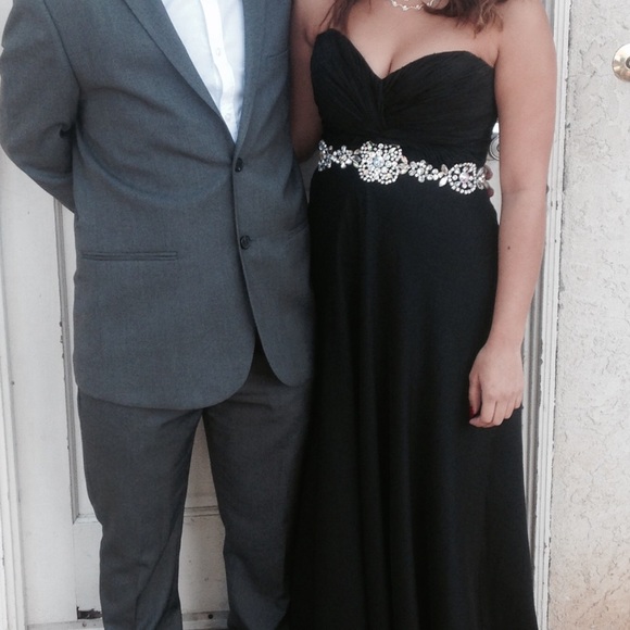 Black prom dress/ long cocktail dress - Picture 2 of 4