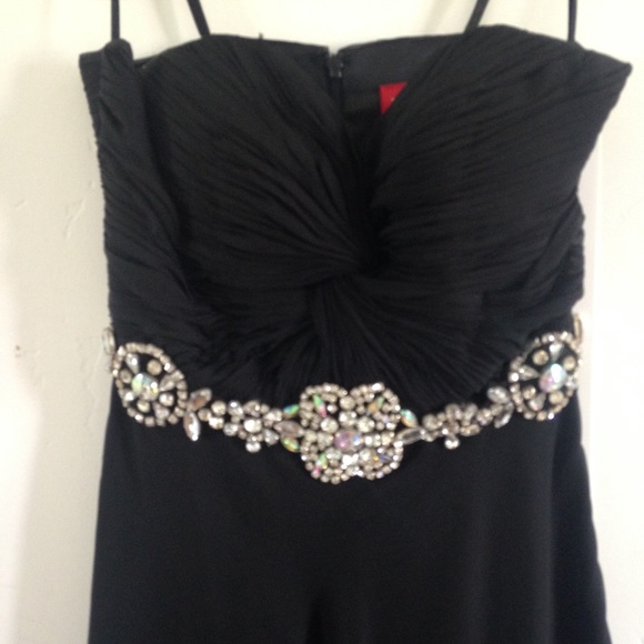 Black prom dress/ long cocktail dress - Picture 3 of 4