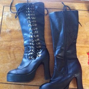 Reserved: Black lace up boots