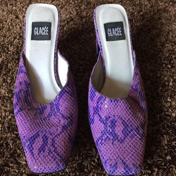 Lavender & Purple Leather Mules