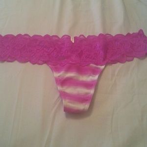 PINK tie dye lace thong