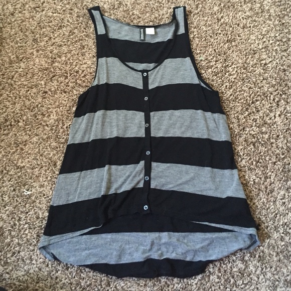 H&M button down strip top