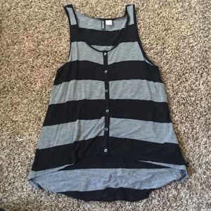 H&M button down strip top
