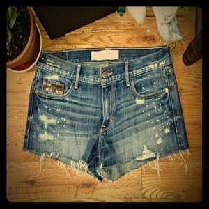 Abercrombie & Fitch Embroidered Cut-off Denim Shor
