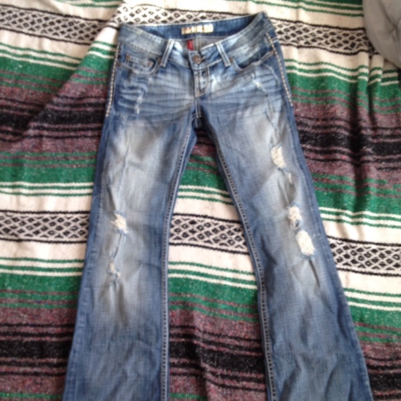 Buckle boot cut jeans