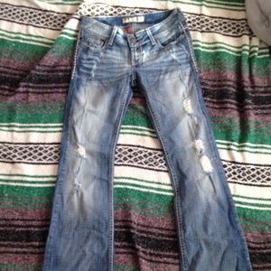 Buckle boot cut jeans