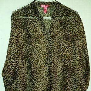 Cheetah print sheer top
