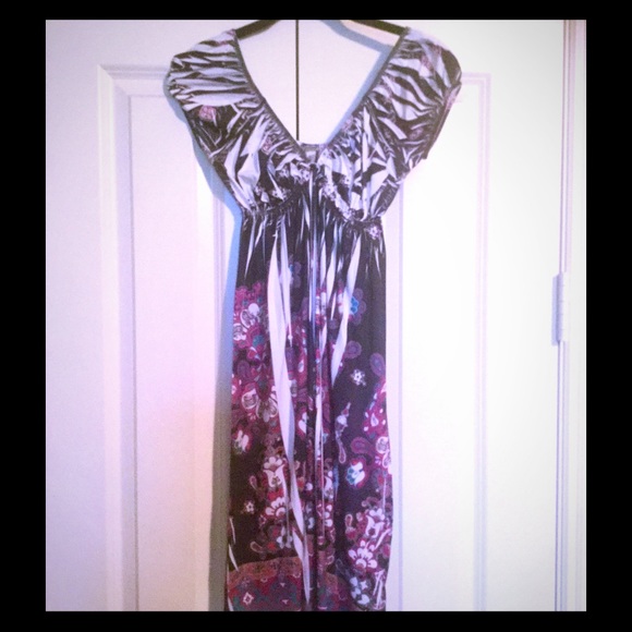 Pretty Cap-Sleeve Empire Waist Silky Dress