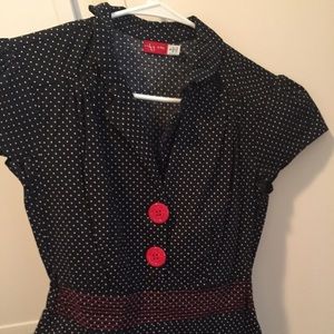 Dress black with poke a dots