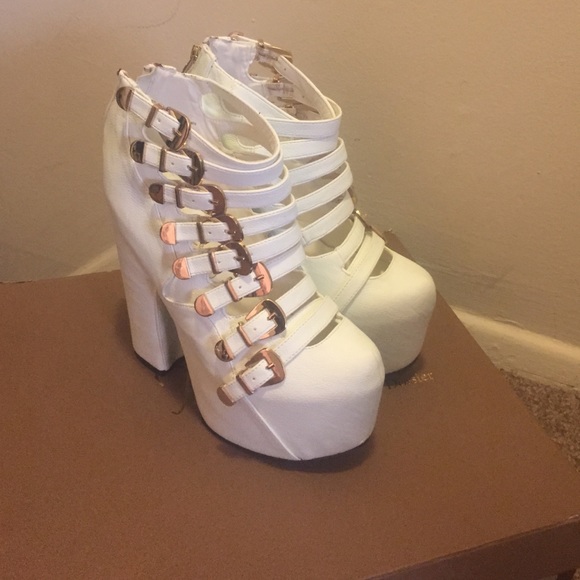 Privileged Buckle Up Platform Heels "No Trades" - Picture 1 of 4