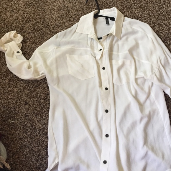 Tillys white button down blouse