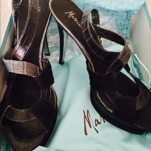 Marciano croc embossed heels