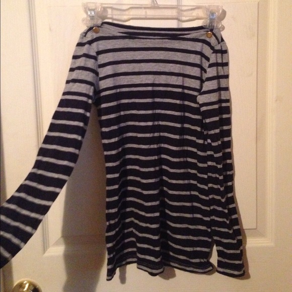 J crew painter tee xxs stripe brass buttons - Picture 4 of 4