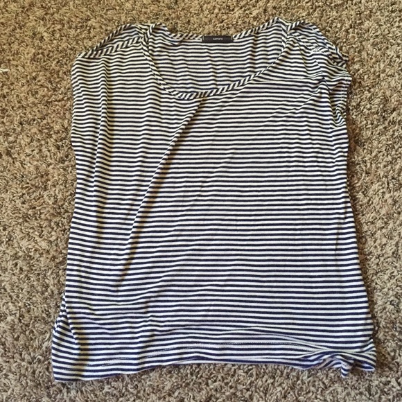 Striped top with cut out shoulders