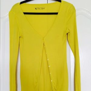 Yellow cotton cardigan