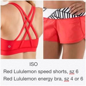 ISO RED LULULEMON :)