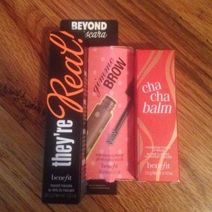 Benefit they're real, gimmie brow & cha cha lip