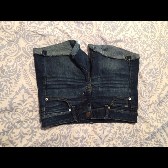 American Eagle Outfitters Cuffed Denim Midi