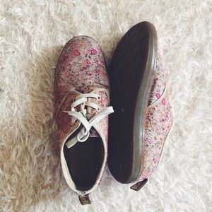 Dr Martens floral canvas flat oxfords