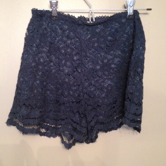 Navy blue lace shorts