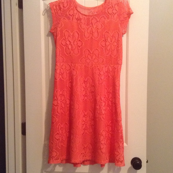 Peach lace dress