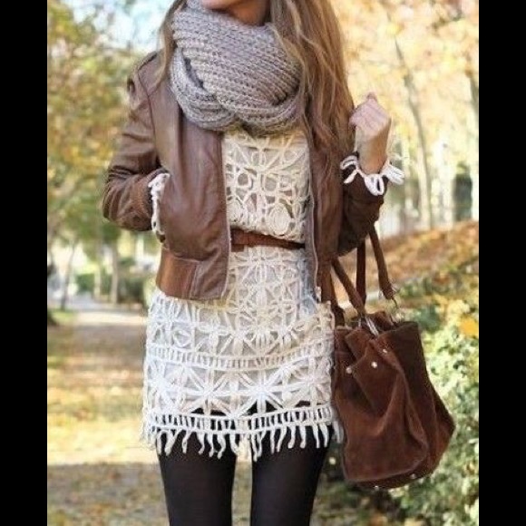 Brown foe-leather moto style jacket!