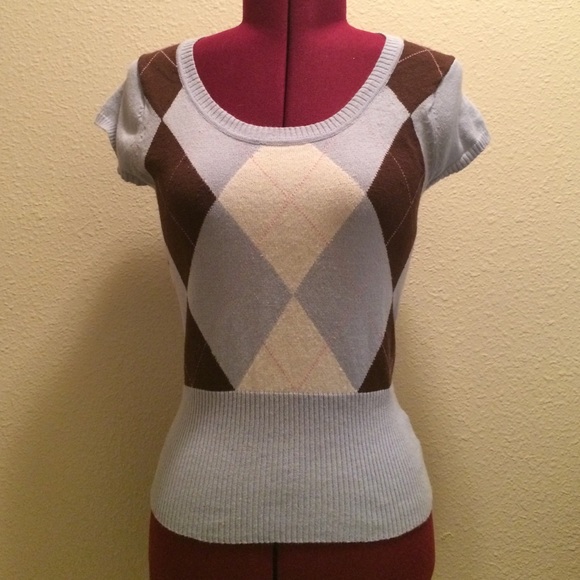 Argyle Print Top - Picture 1 of 4