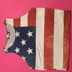 American Flag Crop top tee